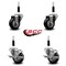 Service Caster 3'' Black Poly Wheel Swivel 7/8'' Expanding Stem Caster Set 2 Brakes, 4PK SCC-EX20S314-PPUB-BLK-2-TLB-2-78 - alternate 4